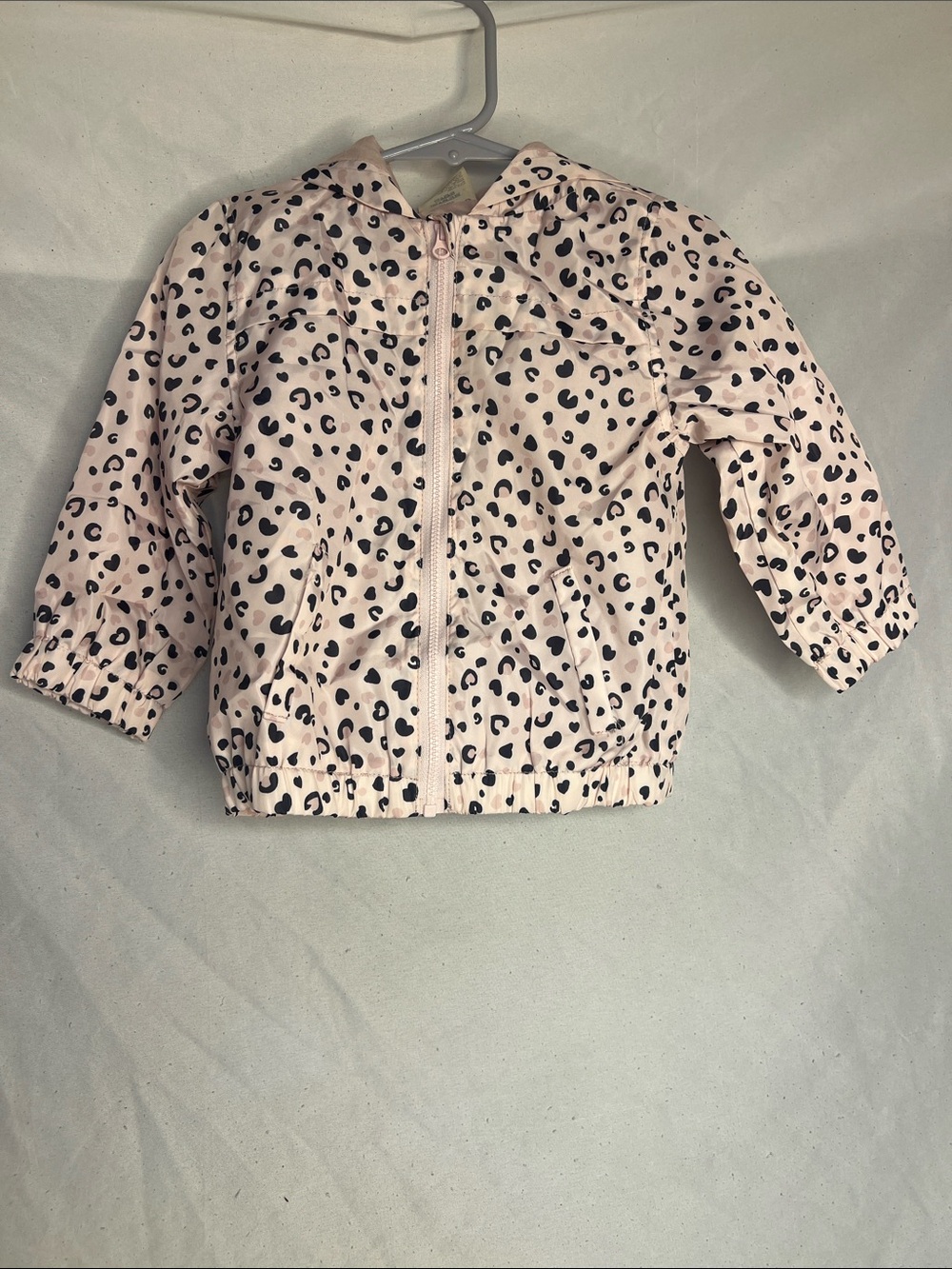 First Impressions Pink Hooded Raincoat with Black Spot Print - Picture 1 of 2